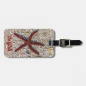 Zeesterren Oceaan Strand Retro Souvenir Bagagelabel (Voorkant horizontaal)