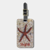 Zeesterren Oceaan Strand Retro Souvenir Bagagelabel (Voorkant verticaal)