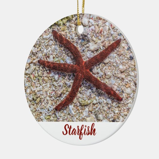 Zeesterren Oceaan Strand Retro Souvenir Keramisch Ornament (Links)