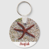 Zeesterren Oceaan  Strand Retro Souvenir Sleutelhanger (Voorkant)