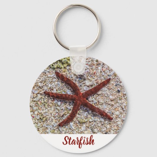 Zeesterren Oceaan  Strand Retro Souvenir Sleutelhanger (Voorkant)