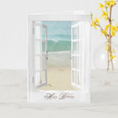 Zeesterren oceaan venster verjaardag kaart (Gele Bloem)