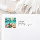 Zeesterren onder het Zee Coastal Beach Etiket (Insitu)