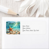 Zeesterren onder het Zee Coastal Beach Etiket (Insitu)