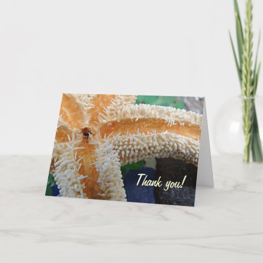 Zeesterren op Beach Glass Bedankt kaart (Voorkant)