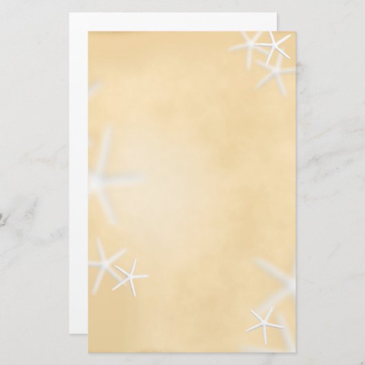Zeesterren op bruin schrijfpapier briefpapier (Voorkant / Achterkant)