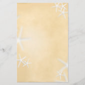 Zeesterren op bruin schrijfpapier briefpapier (Voorkant)