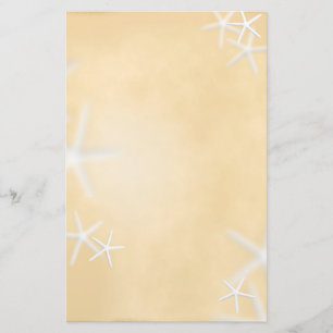 Zeesterren op bruin schrijfpapier briefpapier