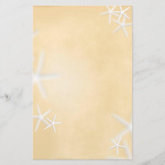 Zeesterren op bruin schrijfpapier briefpapier (Voorkant)