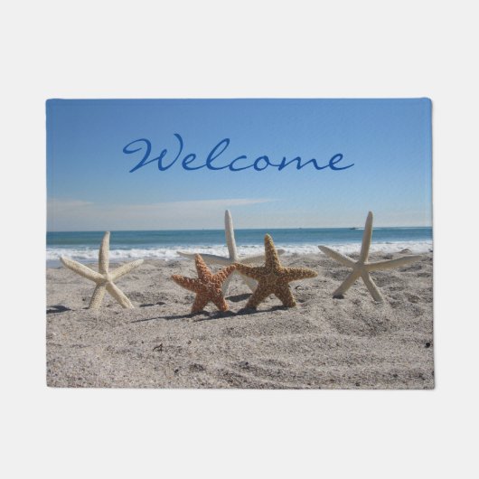 Zeesterren op het strand - Welkom Deurmat (Voorkant)