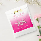 Zeesterren paar op het strand bruiloft ombre fuchs bedankzakje (Gezegeld)
