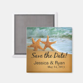 Zeesterren Paar op het strand Save the Date Magneet (Voorkant / Achterkant)