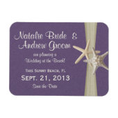 Zeesterren Paarse Save the Date Magneet (Horizontaal)