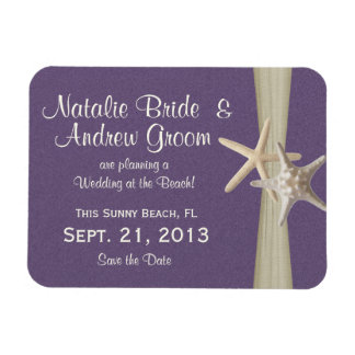 Zeesterren Paarse Save the Date Magneet
