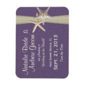 Zeesterren Paarse Save the Date Magneet (Verticaal)