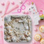 Zeesterren parels schelpen Driftwood Beach Papieren Bordje (Feest)