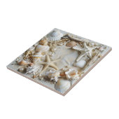 Zeesterren parels schelpen Driftwood Beach Tegeltje (Zijkant)