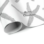 Zeesterren Patronen Merry Christmas Grijs Zwart Wi Cadeaupapier<br><div class="desc">Bedrukt met zeesterren patronen in aangepaste witte achtergrond met tekst sjabloon voor 'Merry Christmas'!</div>