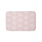 Zeesterren Patronen Nautisch Roze Perzik Wit Stran Badmat (Voorkant)