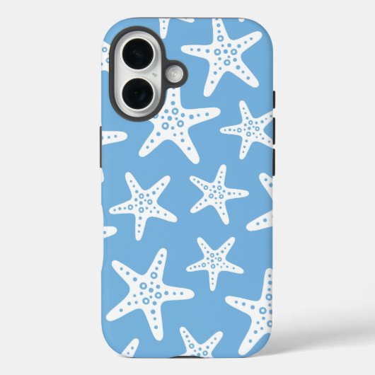 Zeesterren patroon blauw Case-Mate iPhone case (Achterkant)
