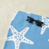 Zeesterren patroon blauw strandlaken (In situ)