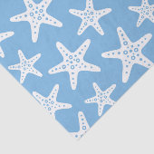Zeesterren patroon blauw tissuepapier (Detail)