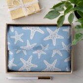 Zeesterren patroon blauw tissuepapier (Geschenk)