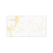 Zeesterren patroon in geel en wit. etiket (Voorkant)