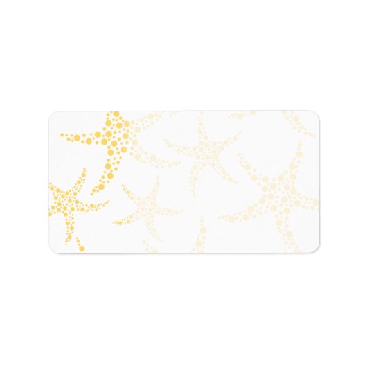 Zeesterren patroon in geel en wit. etiket (Voorkant)