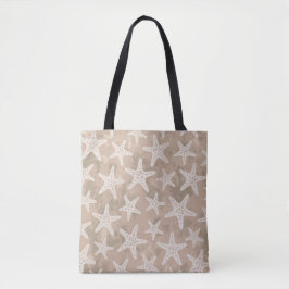 Zeesterren Patroon Zand Beige Tote Bag