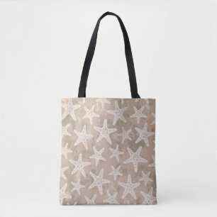Zeesterren Patroon Zand Beige Tote Bag
