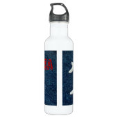 Zeesterren Rood Wit en Blauw USA Patriotic Nautica Waterfles (Achterkant)