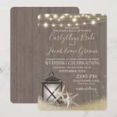 Zeesterren Rustieke Oceaan Drift Hout en Lichten Kaart (Voorkant / Achterkant)