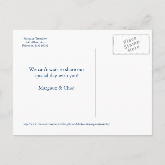 Zeesterren Save the Date Briefkaart (Achterkant)