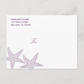 Zeesterren Save The Date Briefkaart - Paarse (Achterkant)