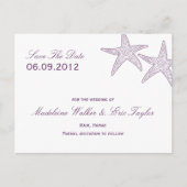 Zeesterren Save The Date Briefkaart - Paarse (Voorkant)