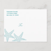 Zeesterren Save The Date Briefkaart - Turquoise (Achterkant)