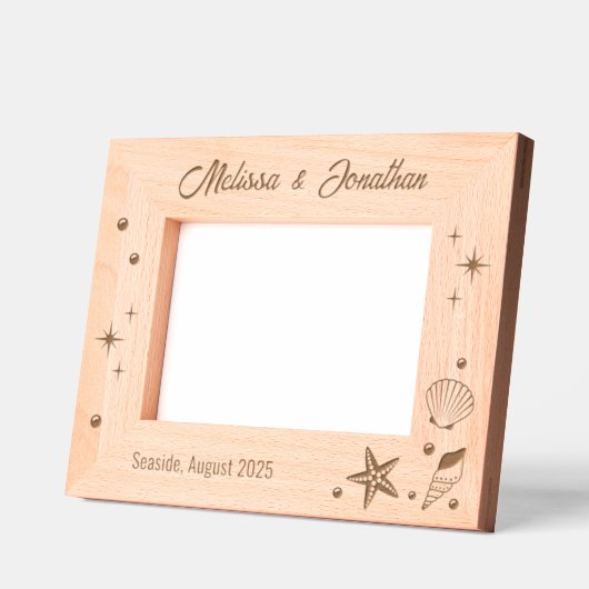 Zeesterren schelpen en parels 7x5 gegraveerde lijstjes (Links)