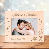 Zeesterren schelpen en parels 7x5 gegraveerde lijstjes