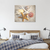 Zeesterren/Shell/Zandstrand Stilleven Canvas Afdruk (Insitu (Slaapkamer))