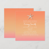 Zeesterren Sinaasappel & Roze Strand Zomer Vrijgez Kaart (Voorkant / Achterkant)