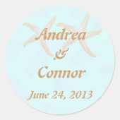 zeesterren strand bruiloft sticker (Voorkant)