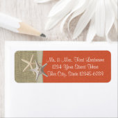 Zeesterren Strand en Burlap Koraal Etiket (Insitu)