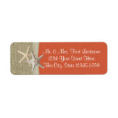 Zeesterren Strand en Burlap Koraal Etiket (Voorkant)