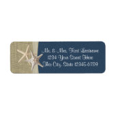 Zeesterren Strand en Burlap Marine Etiket (Voorkant)