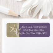 Zeesterren Strand en Burlap Paarse Etiket (Insitu)