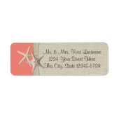 Zeesterren strand koraal etiket (Voorkant)