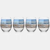 Zeesterren strand Stemless wijnglas of rotsen glas (Links)