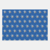 Zeesterren tinten blauw inpakpapier vel (Voorkant 3)