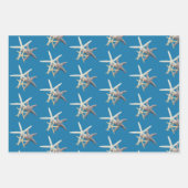Zeesterren tinten blauw inpakpapier vel (Voorkant)
